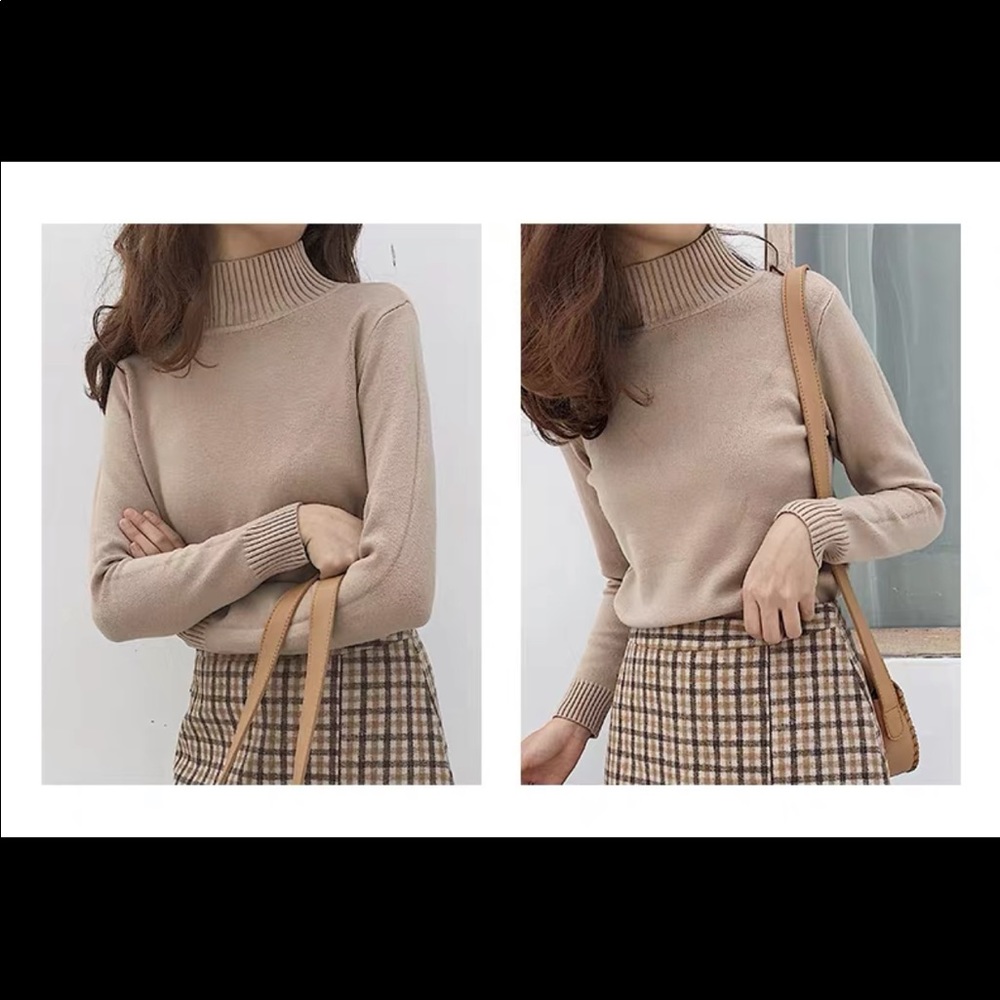 Tan brown sweater, perfect for layering.